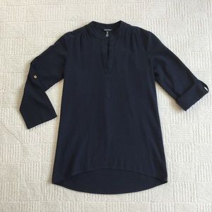 Ellen Tracy Navy Linen Tunic S